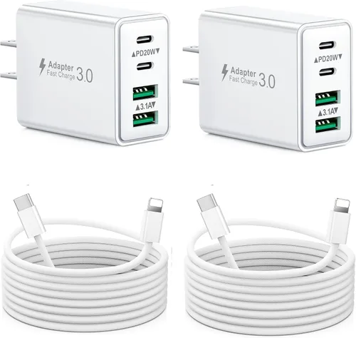 Miniatura 24 de Bloque de carga USB C, cargador de pared USB C de 40 W, adaptador de corriente PD de doble puerto, enchufe de pared QC USB C, bloque de carga rápida