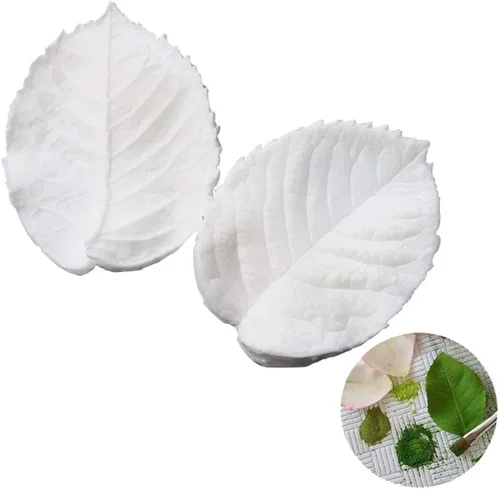 Miniatura 8 de KALAIEN Molde de pasta de goma de pétalo de hoja de pétalos de azúcar, herramientas de artesanía de rosa, vetas dobles Rose Petal