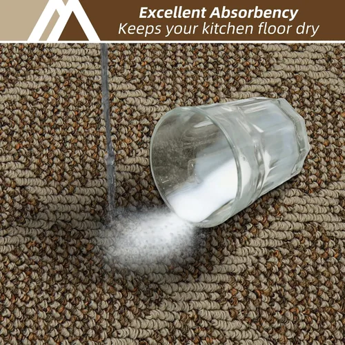 Miniatura 3 de COSY HOMEER Tapetes de cocina, 2 alfombras de cocina antideslizantes, lavables, absorbentes, para suelo de cocina, 100% polipropileno, alfombra