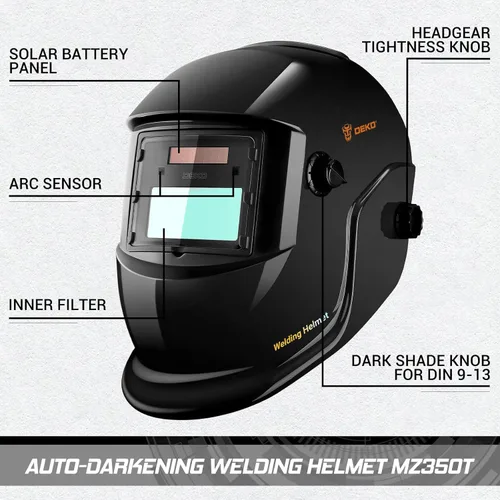 Miniatura 6 de Casco de soldadura oscurecimiento automático: DEKORPO Verdadero Color Solar Powered Auto Oscurecimiento Soldador Máscara Capucha Cascos