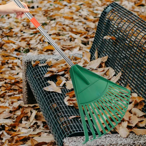 Miniatura 5 de Repuesto de cabezal de rastrillo de hojas de jardín de 13.7 pulgadas: rastrillo pequeño para limpieza de césped, espacios reducidos y macizos