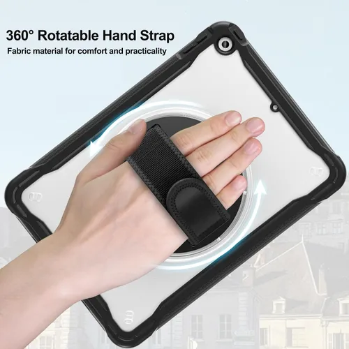 Miniatura 3 de BLOSOMEET Funda transparente para iPad de 9ª/8ª/7ª generación 2021/2020/2019 de 10.2 pulgadas con protector de pantalla de vidrio templado y soporte