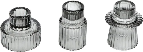 Miniatura 32 de Vixdonos Juego de 3 portavelas de cristal rosa para velas cónicas, velas de pilar y velas de candelita