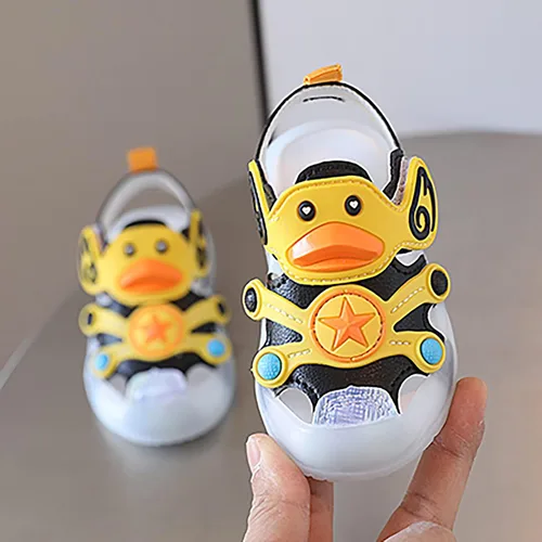 Miniatura 5 de Zapatos de bebé para niños pequeños, zapatos con luz LED, sandalias para niños, suela suave, zapatos de playa, sandalias casuales de dibujos
