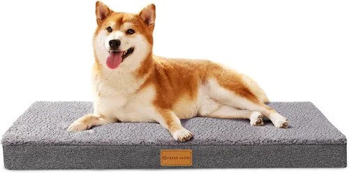 Miniatura 25 de Cama ortopédica para perros Patas Lague de tamaño grande 36''X24'', suave, impermeable, de espuma en forma de caja de huevos, cama para jaula