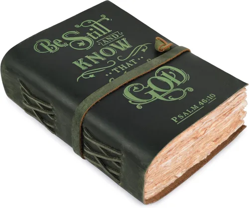 Miniatura 15 de LEATHER VILLAGE Diario de cuero vintage con Salmo 46:10, versículo de la Biblia en relieve, diario de oración cristiana para mujeres y hombres, 200