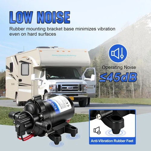 Miniatura 6 de Bomba de agua ECO-WORTHY para RV de 12 voltios 3.5 GPM 50 PSI 12 V Bomba de diafragma fresca con interruptor de presión y autocebante para RV, yate