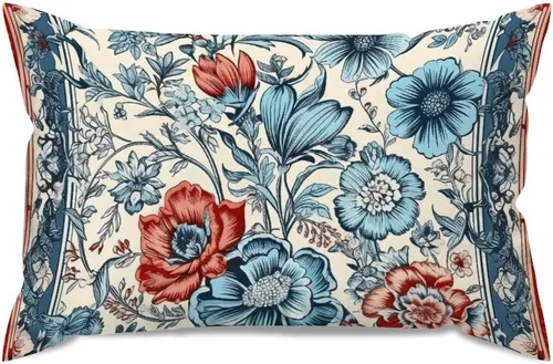 Miniatura 11 de ArogGeld Funda de almohada blanca con flores chinoiserie, funda de almohada para sofá, diseño floral verde y blanco, funda de almohada de lino A-12