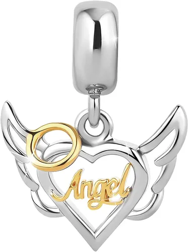 Miniatura 2 de Abalorio de corazón de trébol de la suerte para pulseras, collares, colgantes, oro rosa, plata, dos tonos, abalorio de regalo para mujeres, familia
