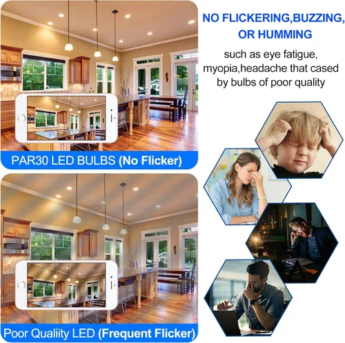 Miniatura 5 de Bombillas LED PAR30 de Energetic, luz de inundación para interiores y exteriores de 10 vatios (equivalente a 75 vatios), 3000 K blanco cálido, 1000