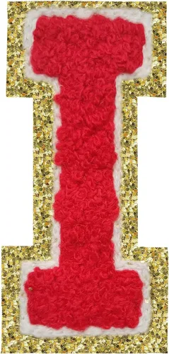 Miniatura 10 de Parches de letras termo-adhesivas de felpilla para chaquetas, parches de letras universitarias con brillantina para planchar en la letra azul A