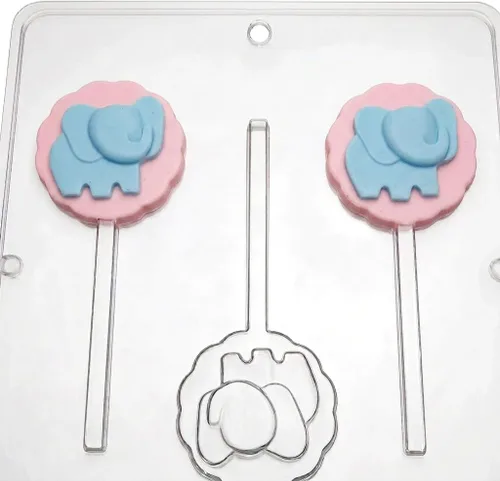 Miniatura 4 de Molde de caramelo de chocolate para piruletas de elefante bebé 697