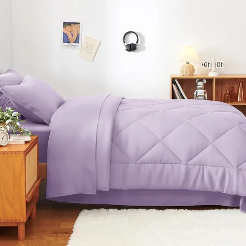 Miniatura 152 de CozyLux Juego de edredón tamaño King, color naranja quemado, toda la ropa de cama en una sola bolsa, 7 piezas: edredón, fundas de almohada