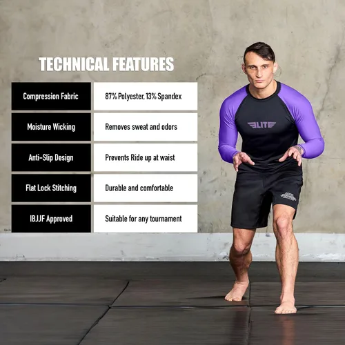 Miniatura 42 de Elite Sports MMA, BJJJ, No-Gi, protección de entrenamiento de manga corta
