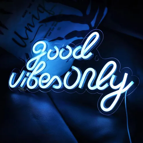 Miniatura 2 de Letreros de neón Good Vibes Only para decoración de pared, luces LED de neón, letreros adecuados para sala de estar, bar de cerveza, sala