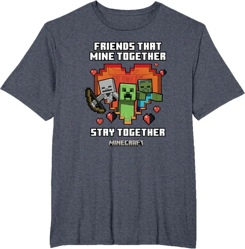 Miniatura 24 de Minecraft Camiseta de San Valentín Friends That Mine Together Mobs, Negro