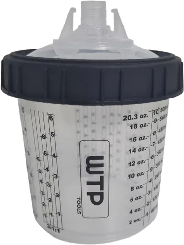 Miniatura 2 de Kit de sistema de vasos de pintura desechable, 50 tapas + 50 revestimientos + 1 taza dura + 20 tapas – 1 caja de 400/650/28.7 fl oz 14/22/29 oz
