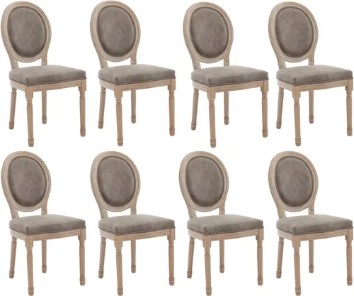 Miniatura 34 de chairus Juego de 2 Sillas de Comedor Estilo Granja Sillas de Comedor de Casa de Campo Francés Sillas Tapizadas de Tela Vintage con Respaldo Redondo