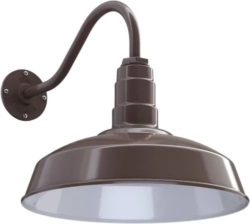 Miniatura 58 de Steel Lighting Co. Gardena - Luz de granero Montaje en pared al aire libre Cúpula de 16 pulgadas Cuello de cisne de 16 pulgadas Luz