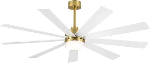 Miniatura 18 de LEDLUX Ventilador de techo con motor CC de 84 pulgadas con luz, control remoto de 6 velocidades, motor reversible, moderno ventilador de techo Plata