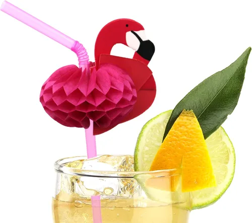 Miniatura 4 de BLUE TOP Pajitas de cóctel de flamenco de 9.65 pulgadas, 100 unidades, pajitas de flamenco rojo para cóctel, batido, jugo, decoración y añadir
