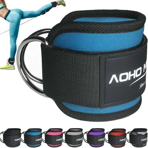Miniatura 12 de AOHO MOOON - Brazalete de tobillo para máquina de cable, accesorios de gimnasio para mujeres y hombres, puños de tobillo de neopreno para patadas