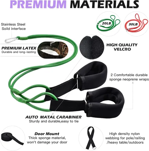 Miniatura 4 de ATENTO Sistema de pilates de resistencia, estilo reformador, pilates ligeros y portátiles para gimnasio en casa, 2 bandas de resistencia, 1 anclaje