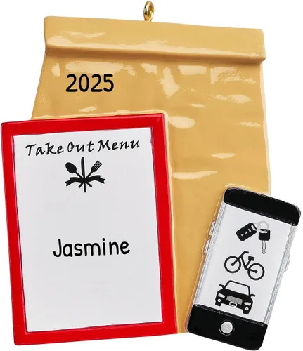 Miniatura 8 de Adornos de comida personalizados 2025 – Adorno de comida china, cajas chinas adornos de Navidad personalizados, caja de comida para llevar, adorno