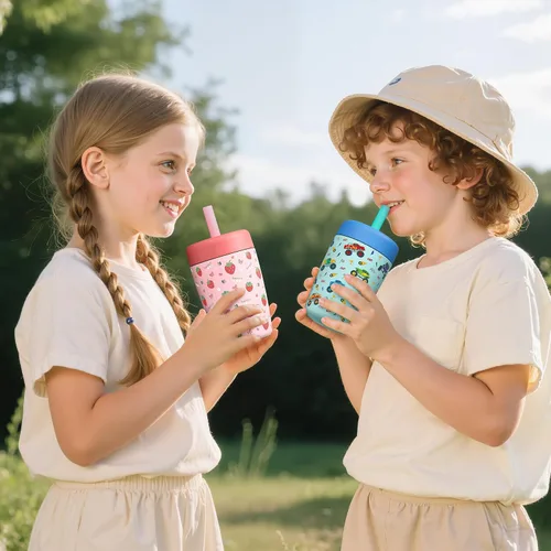 Miniatura 7 de Fimibuke Vasos para niños y niños pequeños, a prueba de derrames, 12 onzas, con aislamiento Capybara, vaso de paja para niños pequeños, botella