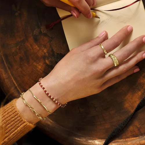 Miniatura 7 de Anillo Canaria de oro amarillo de 10 quilates talla diamante