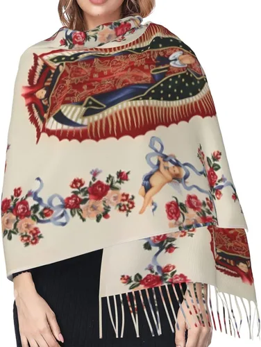 Miniatura 4 de Waygotee Our Lady Of Guadalupe Virgin Mary Soft Cashmere - Bufandas ligeras para mujer, chales grandes y envolturas de regalo de Navidad, o-12