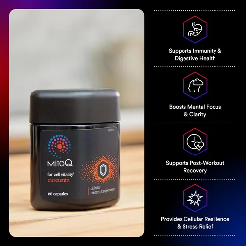 Miniatura 2 de MitoQ Curcumina Longvida Fórmula Lipidada Antioxidante dirigido a mitocondrias Curcumina de forma libre ultra biodisponible y acción sostenida, 60
