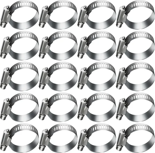 Miniatura 10 de 30 abrazaderas de manguera de engranaje helicoidal ajustables, abrazadera de tubo de acero inoxidable, herramienta de abrazadera de tubo