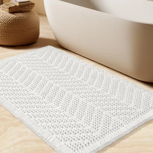 Miniatura 14 de Tapete de baño con diseño de gofre, moderno, bohemio, absorbente, antideslizante, ultrasuave, lavable a máquina, con letra de baño, dormitorio