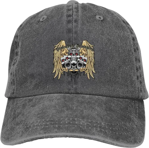 Miniatura 9 de Cowboy Hat Trendy Hats for Man and Women Djustable Four Season Outdoor Baseball Cap of Hell Skull with Angel Deep Heather
