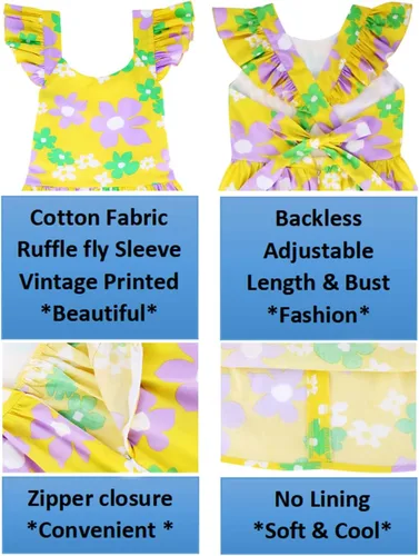 Miniatura 210 de Vestido de verano para niña, de algodón, con diseño floral