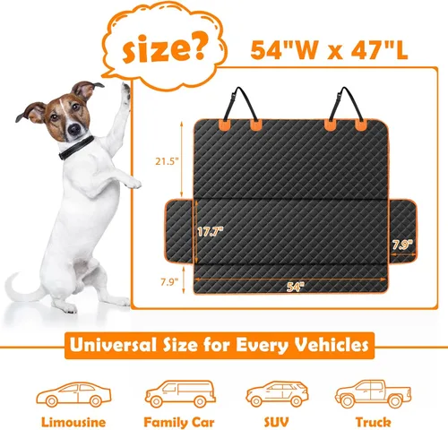 Miniatura 2 de MIXJOY Funda de asiento para perro para asiento trasero, fundas impermeables para asientos de perros, protector de asiento de automóvil para perros