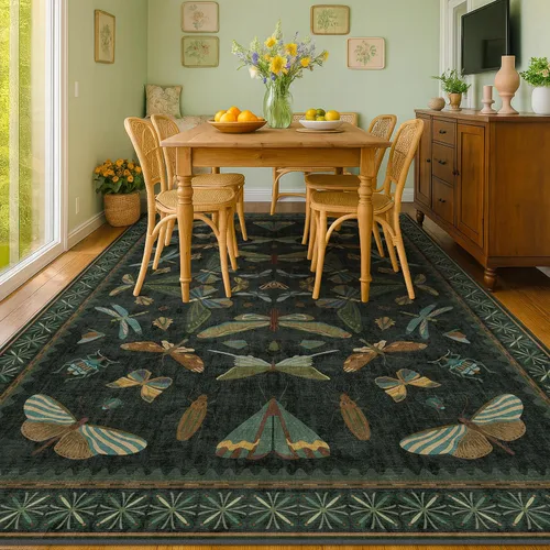 Miniatura 171 de Hazo Haus Alfombra de Baño Bohemia Lavable 2x3, Alfombras Pequeñas para Cocina, Tocador, Puerta Principal Entrada Interior, Antideslizante Pelo Bajo