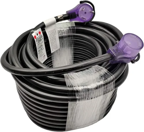 Miniatura 4 de Parkworld Cable de extensión RV 30A NEMA TT-30 con asa, Camper 30amp TT-30P a TT-30R (100 pies)