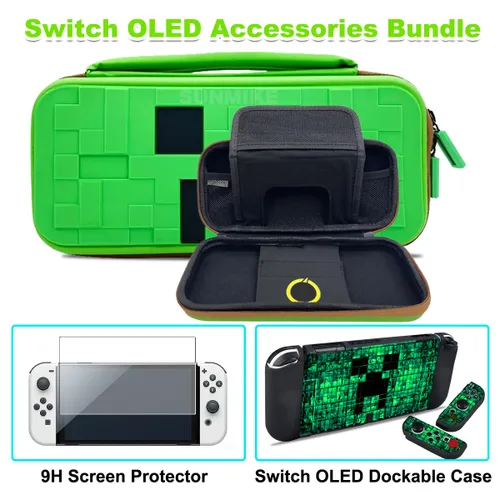 Miniatura 2 de Carrying Case for Nintendo Switch OLED, Switch OLED Case, Screen Protector, Thumb Grips Caps, Portable Accessories Bundle Protective Cover for