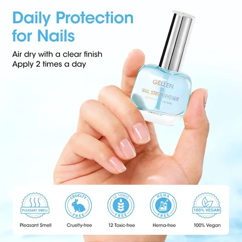 Miniatura 7 de GELLEN Fortalecedor de uñas con aroma a océano, suero de crecimiento de reparación de uñas Pro Care 8 en 1 para uñas finas y dañadas, acabado claro