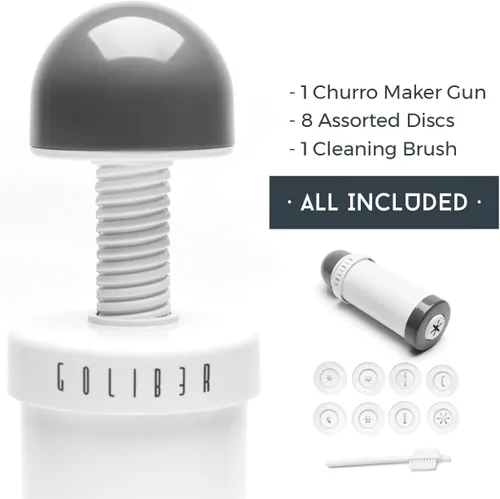 Miniatura 2 de Máquina para hacer churros – 8 boquillas diferentes para máquina de churros – Churreras para churros y prensa de paja de queso – Punta de churro