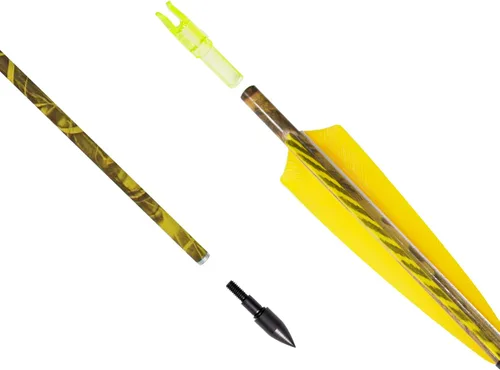 Miniatura 7 de 31Inch Carbon Arrow, Practice Hunting Arrows, Camo Turkey Feather Fletching, Arrows for Compound & Recurve Bow with Removable Tips Adjustable Nocks