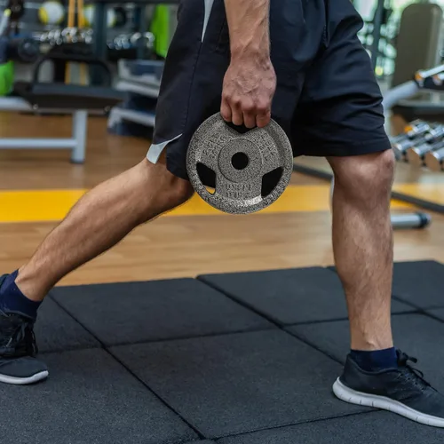 Miniatura 7 de Placa de pesas estándar de hierro fundido de 1 pulgada para entrenamiento de fuerza y levantamiento de pesas, varios pesos disponibles