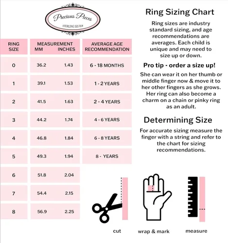 Miniatura 5 de Precious Pieces Anillo de bebé de plata de ley con margaritas y piedra natal de imitación de abril