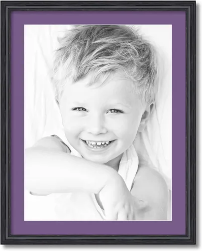 ArtToFrames Marco de fotos de roble rojo sólido de 18 x 24 pulgadas con paspartú de uva individual de 2 pulgadas, SingleMat-0066-59504-YBLK-18x24-849