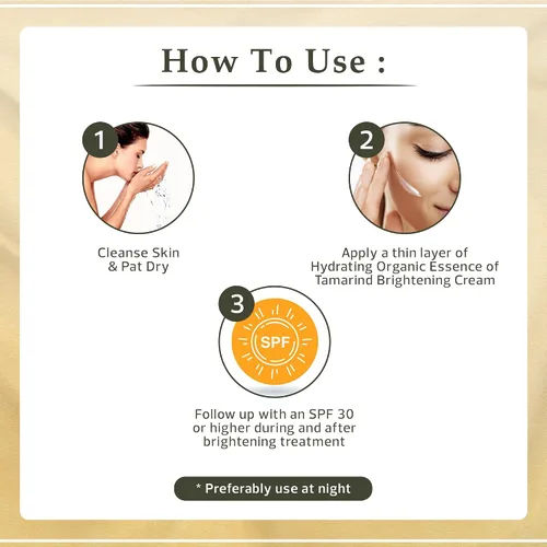 Miniatura 8 de Extracto orgánico de tamarindo, crema iluminadora de la piel, 1.7 fl oz / 1.7 fl oz, crema de manchas oscuras para manos, nudillos, cuerpo, cara