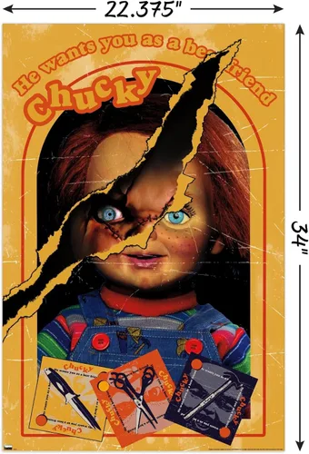 Miniatura 3 de Chucky: Let's Be Friends - Póster de pared, 34 pulgadas de largo x 22.4 pulgadas de ancho, versión sin marco