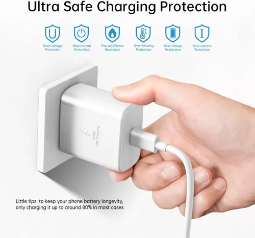 Miniatura 7 de Cargador Samsung de 45 W, carga súper rápida, USB tipo C, PD PPS para Samsung Galaxy S26 S25 S24 S23 S22 Ultra Plus Tab S8 S7 Fe Ultra Plus S21 A53