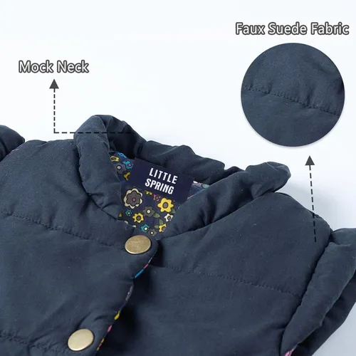 Miniatura 3 de LittleSpring Chaleco acolchado de invierno para niñas, chaleco acolchado ligero, ropa de abrigo cálida